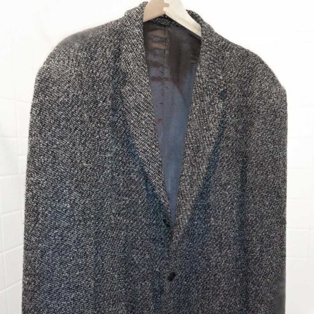 Vintage Men's Emporio Armani grey bouclé jacket
